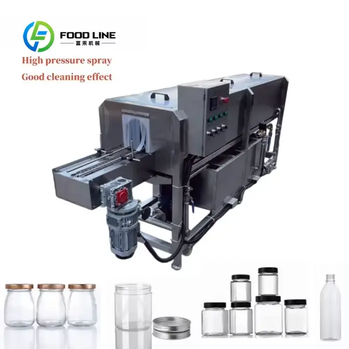 Nettoyeur de bouteilles en verre à pulvérisation automatique haute pression personnalisé avec séchag
