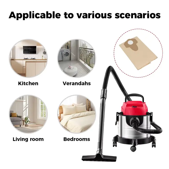 Sac de collecte de poussière pour aspirateur sec et humide Einhell BT-VC1250S/BT-VC1250/TC-VC 18/20 Li S-Solo