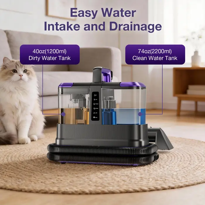 Nettoyeur de tapis à vapeur 2100W 1800KPa, nettoyeur de tapis à haute pression, aspirateur humide et sec pour le nettoyage de la voiture et de la maison