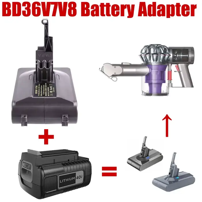 Pour Black & Decker 36V Li-ion batterie BD36V7V8 adaptateur