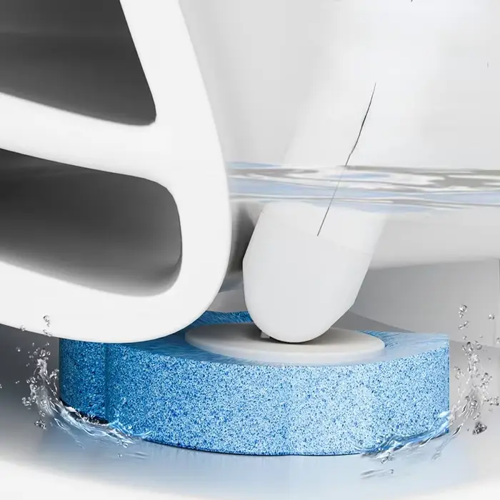 1 ensemble de nettoyeur de brosse de toilette jetable blanc avec Long manche avec tête