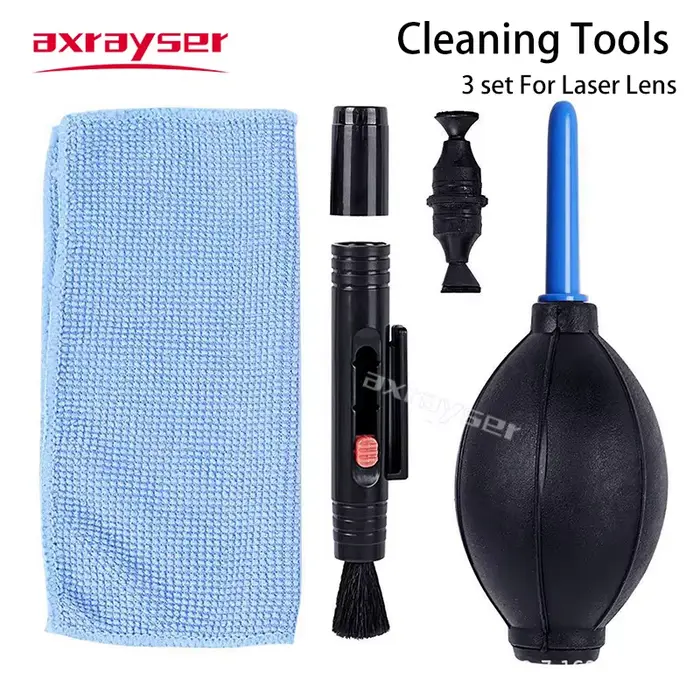Outils de nettoyage de lentilles Laser, pompe à Air de 3 jeux avec Kit de nettoyage de brosse anti-p