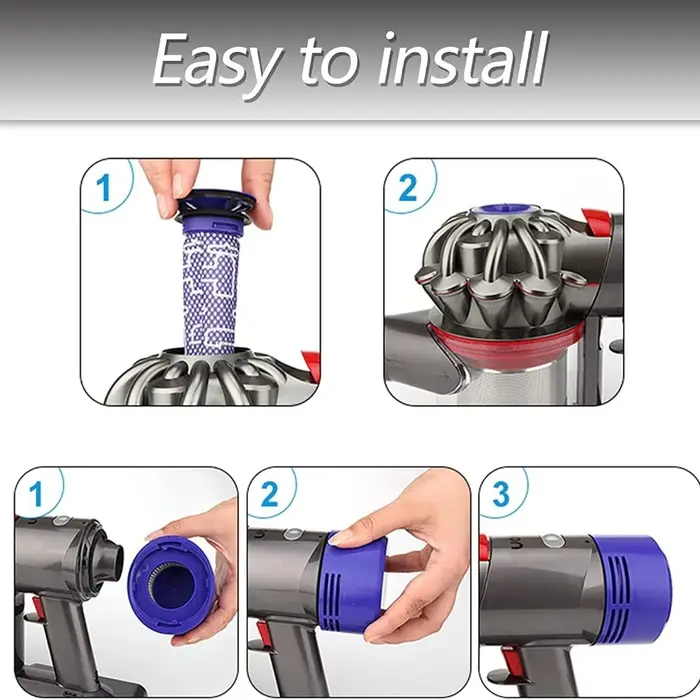 Kit de remplacement de haute qualité pour aspirateur Dyson V7 V8 : Couvercle arrière du moteur + filtre HEPA - Pièces