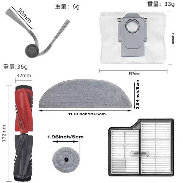 Accessoires Roborock Saros 10 pièces d'aspirateur robot rouleau principal brosse latérale filtre Hepa vadrouille sac à poussière en tissu