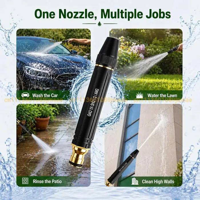 Buse de nettoyeur haute pression robuste pour l'irrigation extérieure et le nettoyage de jardin