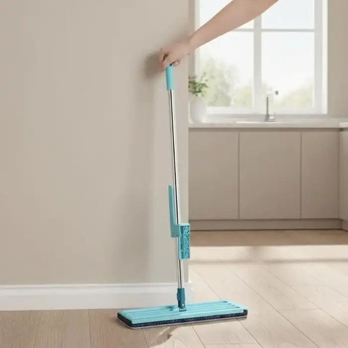 Serpillère plate à essorage mains libres, avec tampons en microfibre, pour nettoyage humide ou sec, outil de nettoyage domestique