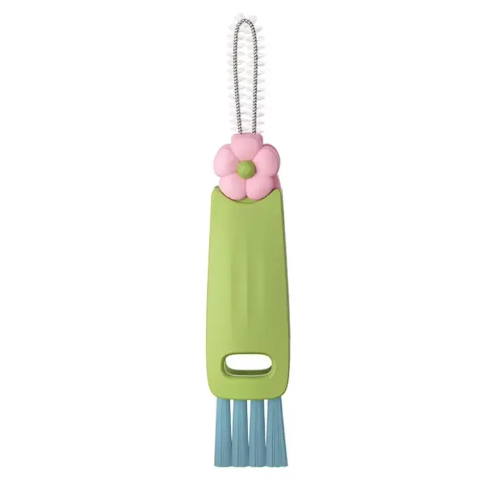 Brosse de nettoyage de couvercle de tasse 3 en 1 avec trou de suspension sur le dessus de fleur 360 