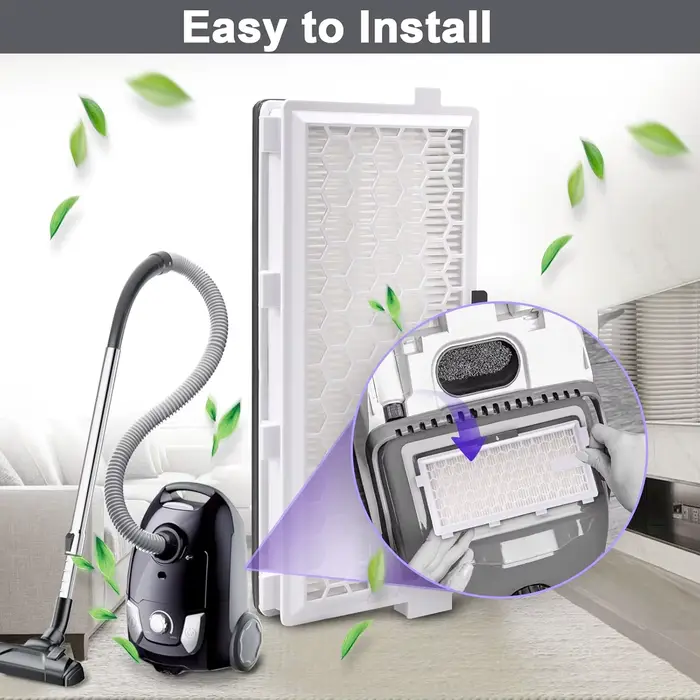 2 filtres HEPA AirClean Plus 50 pour Miele Complete C2 C3 / Compact C1 C2 / S8340 S8360 S8380 / SF-HA 50