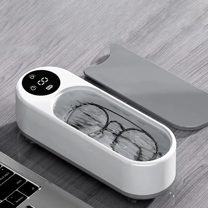 Nettoyeur de lunettes à ultrasons haute fréquence, Machine de nettoyage polyvalente sans fil pour lu