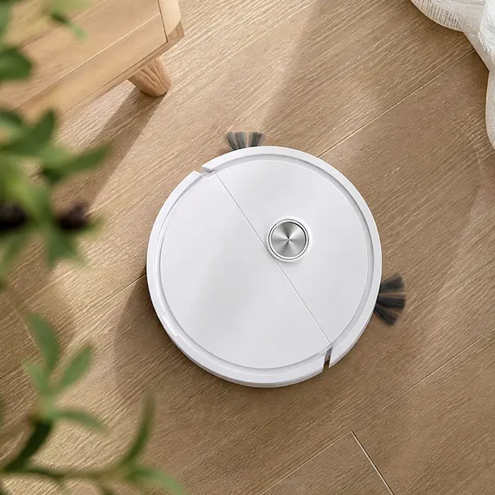 Mini aspirateur robot 3 en 1, machine de nettoyage intelligente avec évitement automatique des obstacles, facile à utiliser pour les poils d'animaux, les sols durs et les tapis