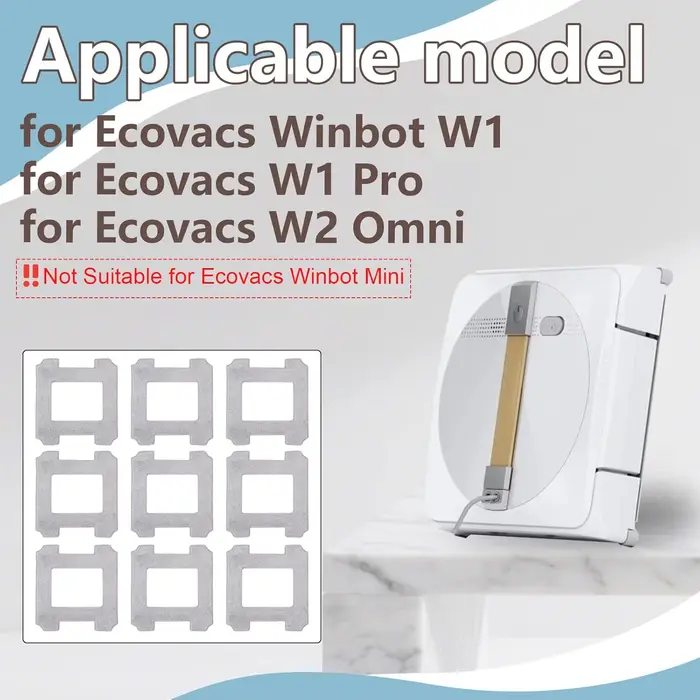 Chiffon de nettoyage en coton microfibre lavable pour robot aspirateur de fenêtres Ecovacs Winbot W1 W2 Omni pièces de rechange pour vitres