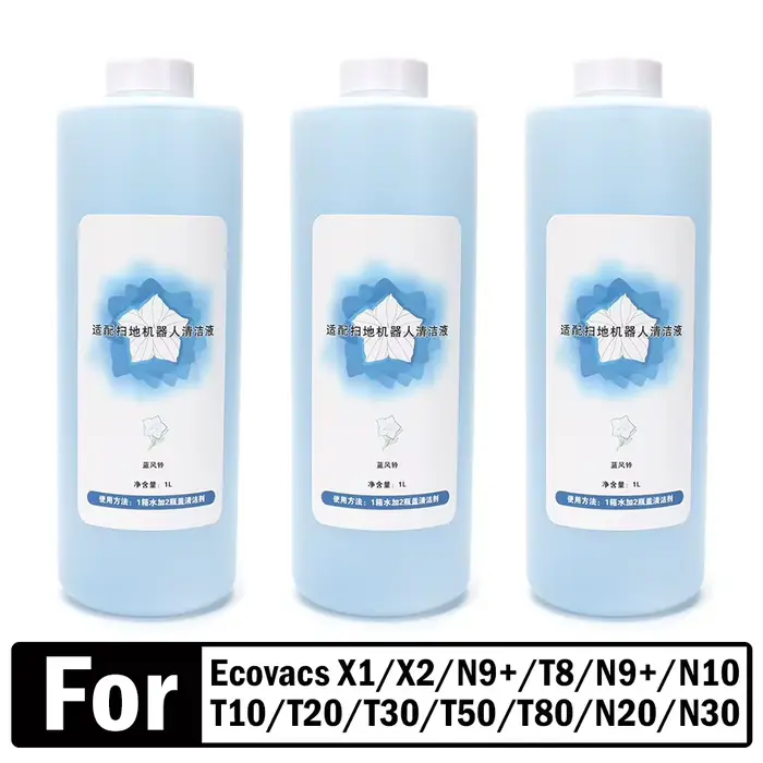 Liquide de nettoyage pour ECOVACS Deebot T10 OMNI/X1 OMNI/T20 OMNI/T30 OMNI/X2 Omn I/X5 OMNI/X8 OMNI/X9 OMNI 1L