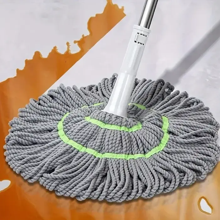 1 vadrouille à essorage automatique | Nettoyeur de sol en microfibre avec poignée réglable