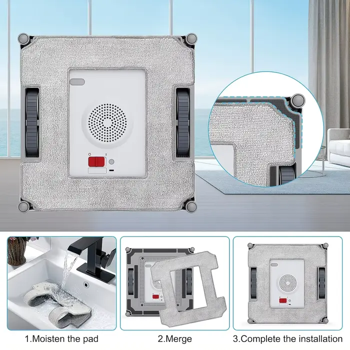 6 tampons de nettoyage pour robot nettoyeur de vitres ECOVACS Winbot W1/W1 Pro/W2