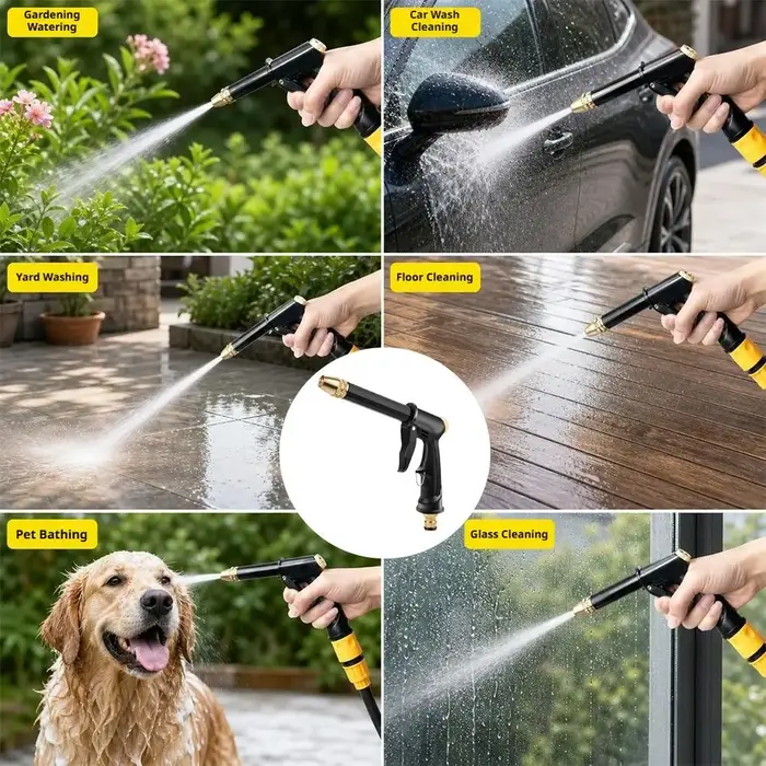 Pistolet de lavage haute pression réglable avec buse en laiton