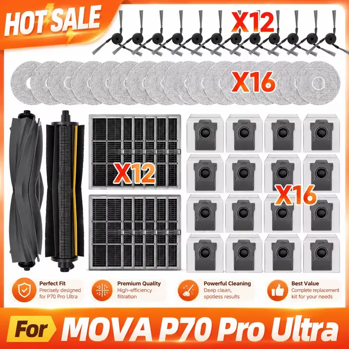Compatible avec MOVA P70 Pro Ultra Pièces d’aspirateur Brosse principale