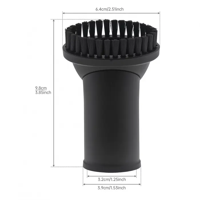 Brosse d'aspirateur rotative en crin de cheval souple de 32mm de diamètre intérieur