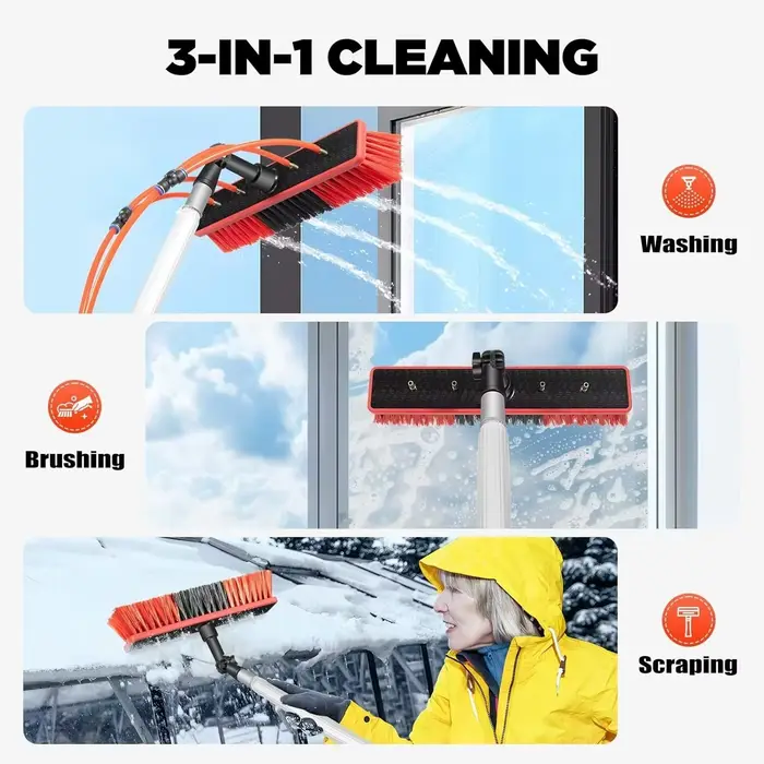 Kit de nettoyage de panneaux solaires et de vitres avec perche télescopique