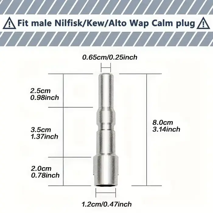 Adaptateur Nilfisk KEW/ALTO/WAP/CALM - Baguette d'extension 21,5 cm (8,5") avec connexion rapide 1/4" pour buses, canon à mousse et buses