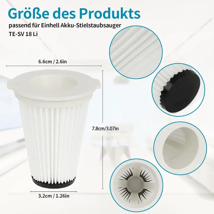 2 filtres pour aspirateur Einhell TE-SV 18 Li