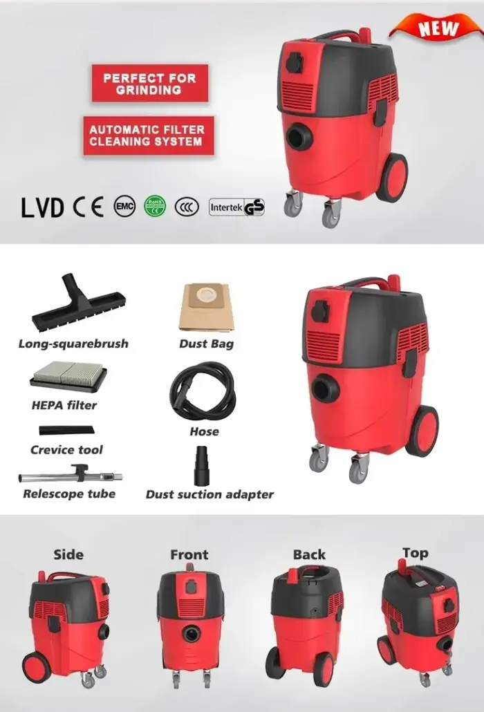 Aspirateur cyclonique sans sac 50L pour solides et liquides