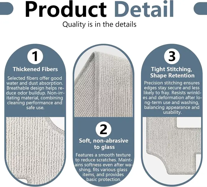 Chiffon de nettoyage en coton microfibre lavable pour robot aspirateur de fenêtres Ecovacs Winbot W1 W2 Omni pièces de rechange pour vitres