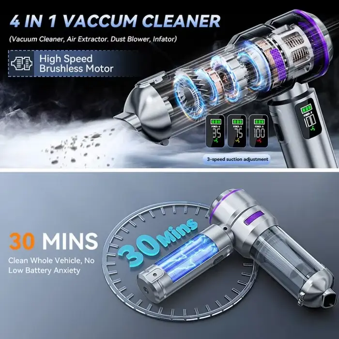 Aspirateur sans fil portable haute puissance avec moteur sans balais
