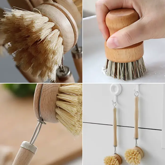 Brosse de nettoyage de cuisine en bambou