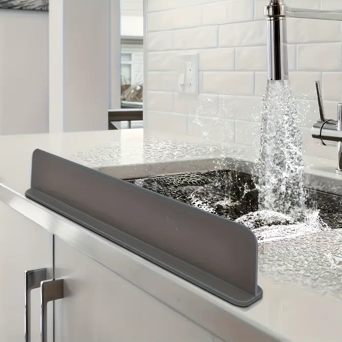 Protection anti-éclaboussures en silicone avec ventouses - Barrière d'eau pour évier de cuisine