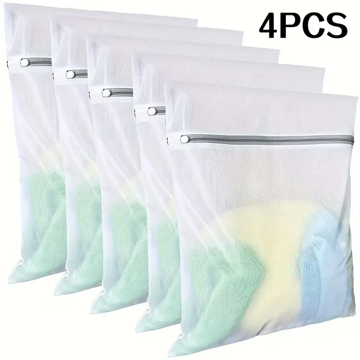 Paquet de 4 sacs à linge en maille fine pour machines à laver à domicile, spécifiquement conçus pour