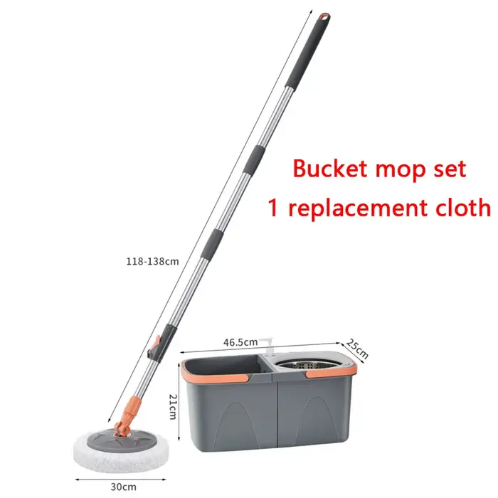 Ensemble de vadrouille double rotative, têtes en microcarence réutilisables, livres de sol à rotatio