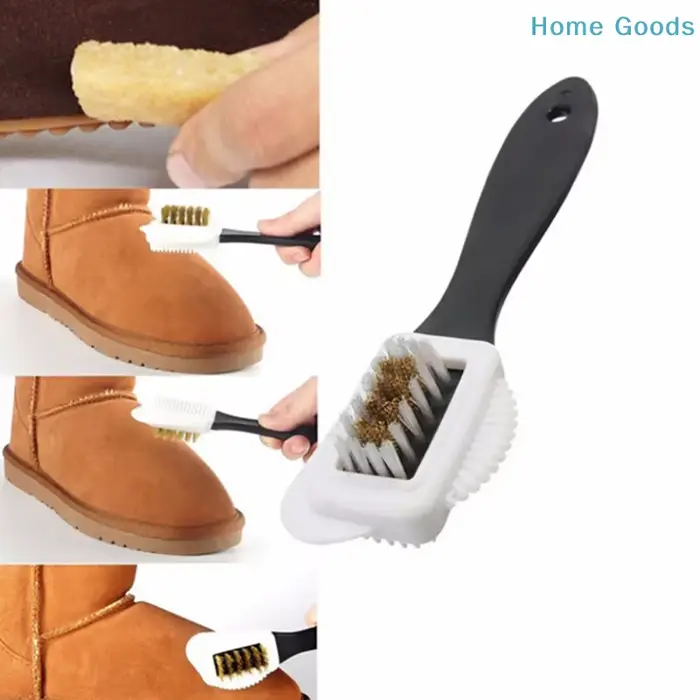 Brosse de nettoyage 3 faces pour chaussures en daim, cuir et nubuck – Éliminateur de taches et de po