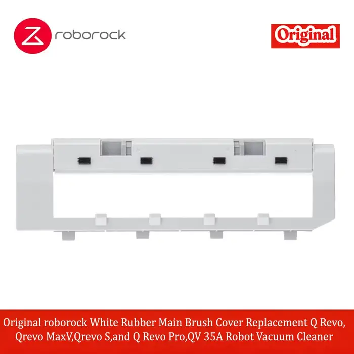Couverture de brosse principale en caoutchouc blanc de remplacement pour aspirateur robot Roborock Q Revo