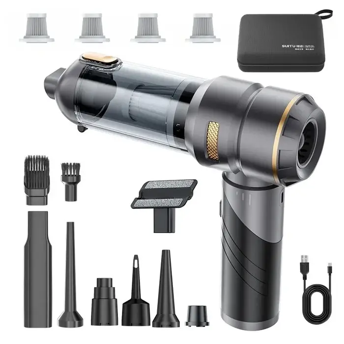 Aspirateur de voiture haute puissance, portable, sans fil, avec moteur sans balais, machine de nettoyage puissante, souffleur d'air pour appareils ménagers