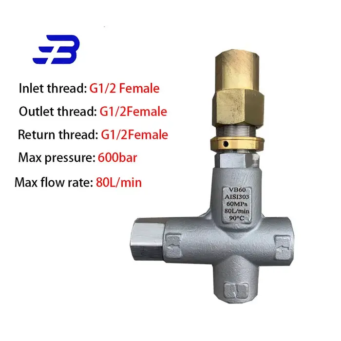 Vanne de décharge réglable pour nettoyeur haute pression 500-600 bars
