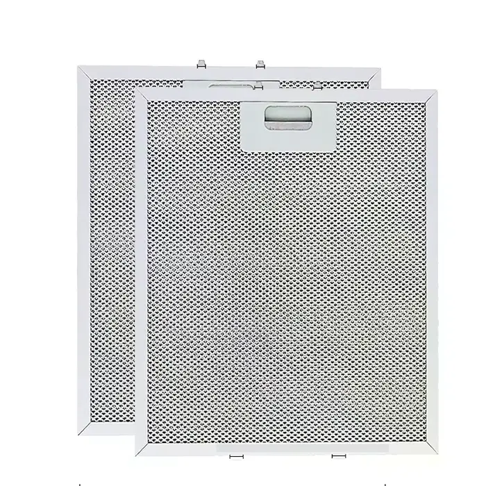 Filtres pour hotte de cuisine, extracteur de maille métallique, filtre d'aération, hottes de cuisine, filtre à huile, accessoires pour hotte de cuisine, plaque Al de séparation d'huile