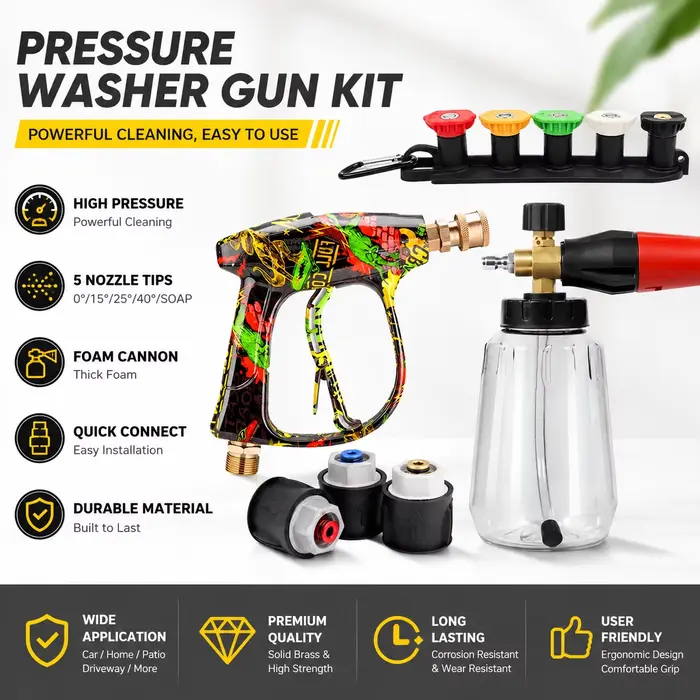 Kit d'accessoires pour pistolet de lavage à pression pour voiture