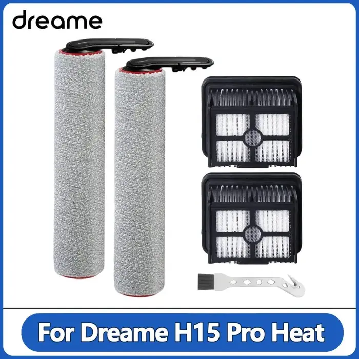 Pièces de rechange uniquement pour l'aspirateur vapeur DREAME H15 Pro (non compatible avec le H15 Pro) : brosses rotatives, filtres HEPA et brosse de nettoyage