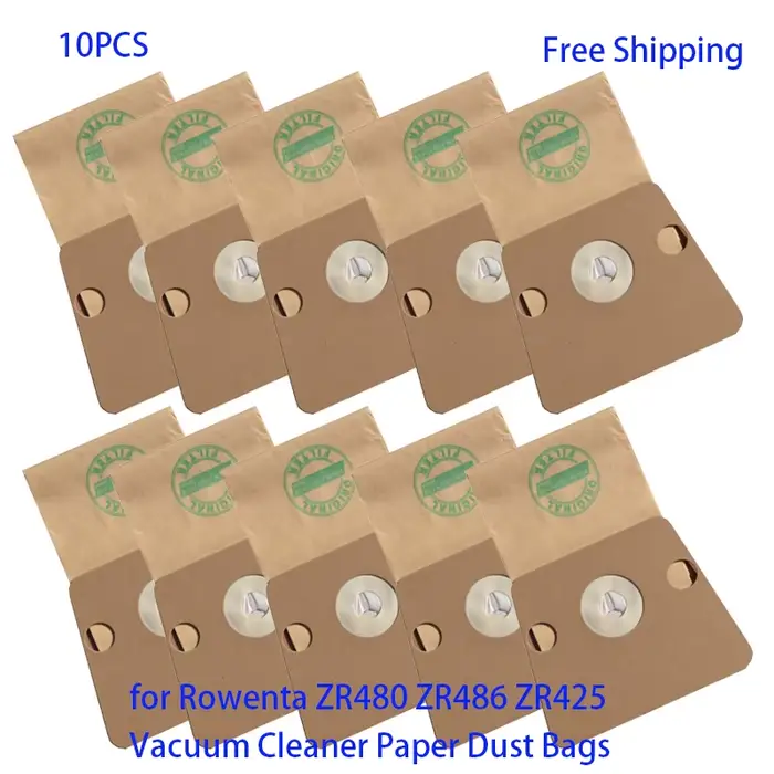 Sacs à poussière en papier pour aspirateur Rowenta, ZR480, ZR486, ZRflled, RO1274, Soam, RO1221, 10 