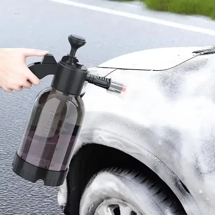 HOMEFISH Pulvérisateur de mousse pneumatique portatif 2L pour lavage de voiture, bouteille d'eau hau