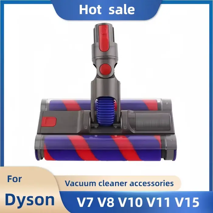 Tête de nettoyage à double brosse à rouleaux souples pour aspirateur Dyson séries V7