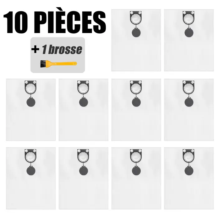 Sac 6/10 pièces + 1 sacs d'aspirateur à brosse compatibles avec Bosch GAS 25