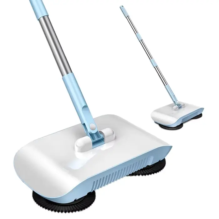Balai aspirateur 2-en-1 haute efficacité, puissant, manuel, balayeuse à pousser, machine de nettoyag