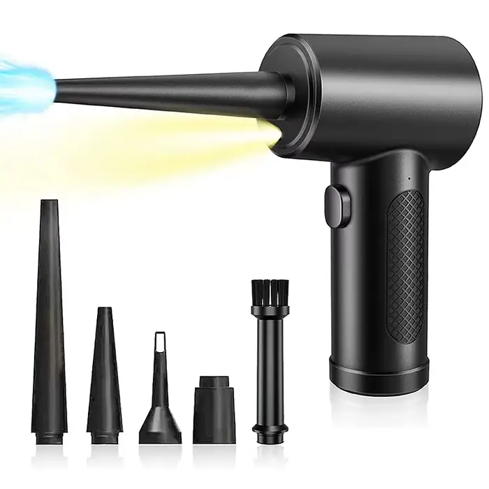 Souffleur d'air comprimé sans fil portable 51000 tr/min avec LED, nettoyeur électrique pour l'élimination de la poussière des claviers de PC et ordinateurs portables