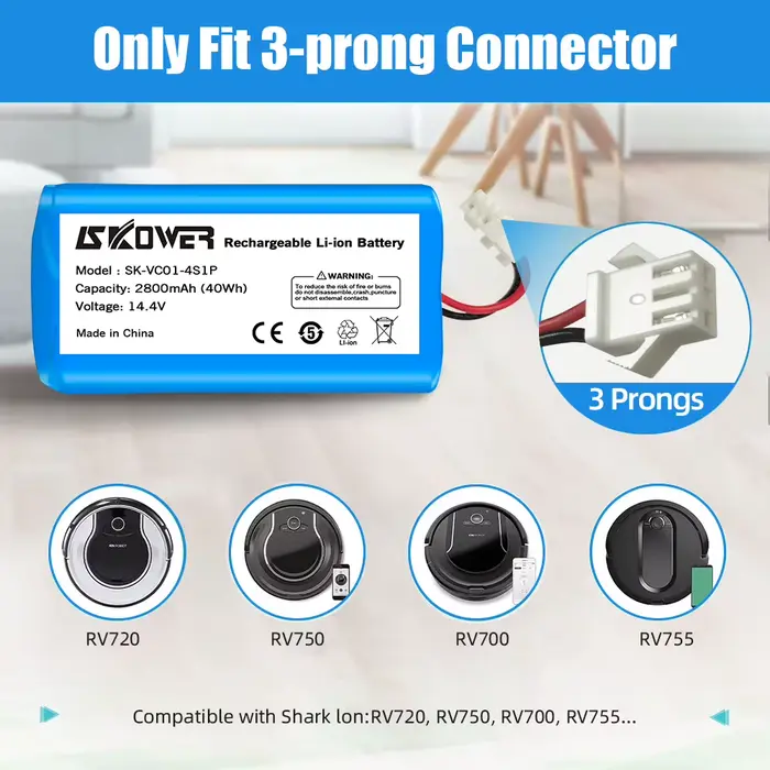 SKOWER rvbat850 batterie Robot Shark Ion R75 RV761 RV850C RV1000S RV700 RV720_N RV750 RV755 RV1100VL