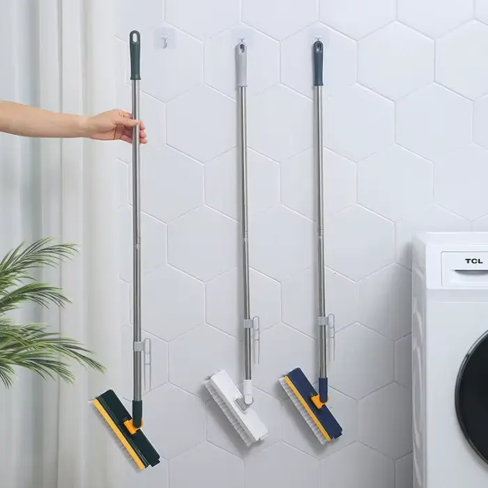 Brosse de nettoyage de sol 3-en-1 avec manche long