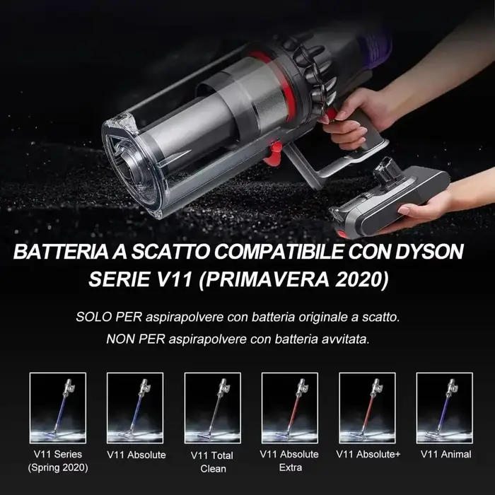 Batterie 6000mAh 25.2V pour aspirateur Dyson V11 Absolute Extra