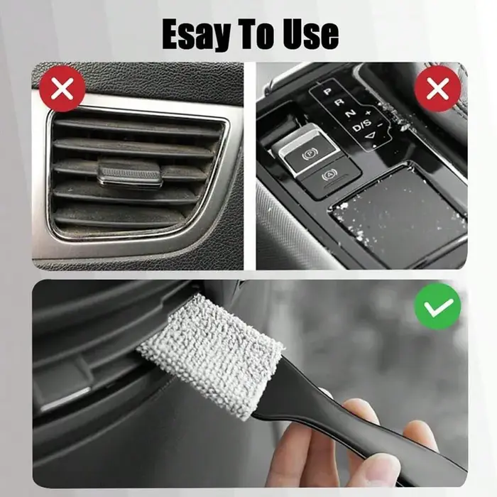 1 brosse de nettoyage intérieur de voiture, brosse de nettoyage de voiture multifonction brosse de dépoussiérage de sortie d'air de voiture, utilisée pour le nettoyage intérieur de voiture