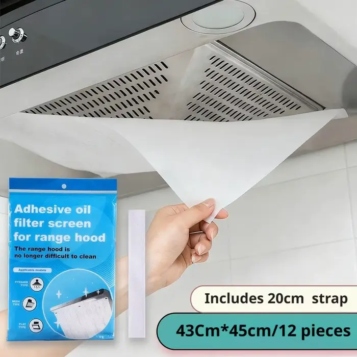 1/12 pièces Filtre à huile jetable en papier non-tissé pour hotte de cuisine