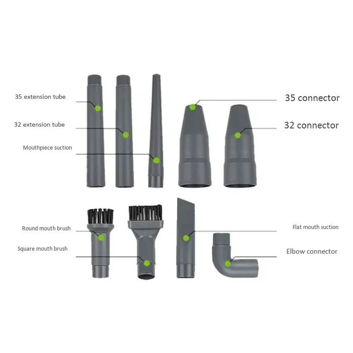 [En stock] 9 pièces tête d'aspiration buse plate brosses 2-en-1 pointe pour 32MM/35MM pièces d'aspir